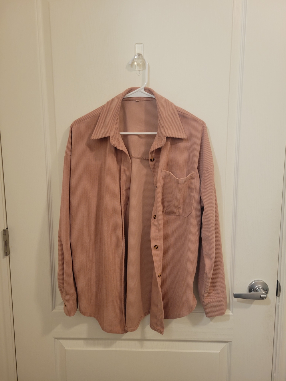 Dusty Rose Corduroy Button-Up Shirt